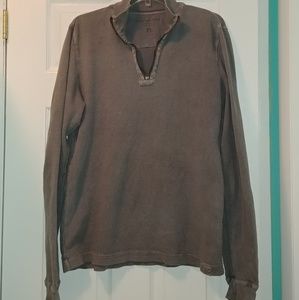 Calvin Klein Gray Thermal Half Zip Neck Top XL